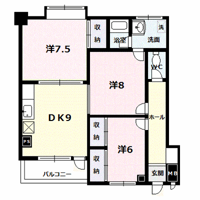 双葉ハイム一条 403【管理NO：1-004694001-04030】 ★家具家電は申し込み後に搬入します★ ★2026年11月中旬入居可能★の外観画像