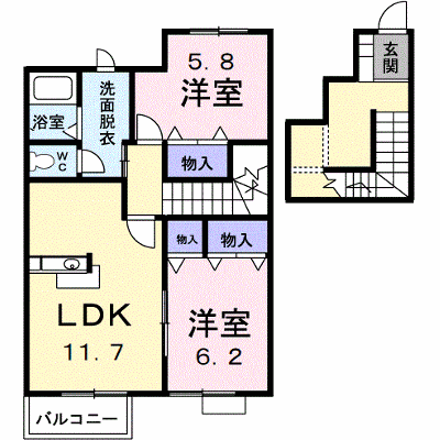 サン・ヒルズ永国Ｃ 202【管理NO：1-011711403-02020】 ★家具家電は申し込み後に搬入します★ ★2026年10月下旬入居可能★の外観画像