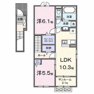 アミスターＴ　Ⅱ 201【管理NO：1-027233402-02010】 ★家具家電は申し込み後に搬入します★の外観画像