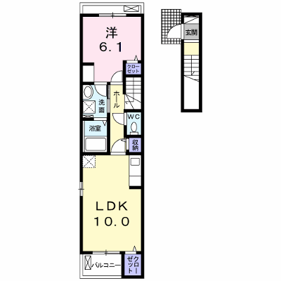 クレールすぎやま　Ⅱ 202【管理NO：1-026340901-02020】 ★家具家電は申し込み後に搬入します★ ★2026年10月中旬入居可能★の外観画像