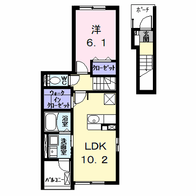 オルテンシア・フィオーレ 201【管理NO：1-027590301-02010】 ★家具家電は申し込み後に搬入します★ ★2026年10月下旬入居可能★の外観画像