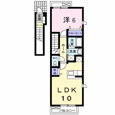 ボニートⅠ 201【管理NO：1-014245401-02010】 ★家具家電は申し込み後に搬入します★ ★2026年11月中旬入居可能★の外観画像