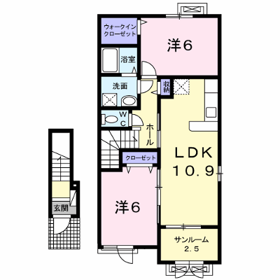 コスメニア 202【管理NO：1-021390201-02020】 ★家具家電は申し込み後に搬入します★ ★2026年10月下旬入居可能★の外観画像