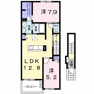 カレント・ＫⅡ 204【管理NO：1-023569701-02040】 ★家具家電は申し込み後に搬入します★ ★2026年10月下旬入居可能★の外観画像