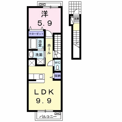 エスポワールⅢ 203【管理NO：1-015423701-02030】 ★家具家電は申し込み後に搬入します★ ★2026年11月中旬入居可能★の外観画像