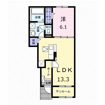 パインフィールドⅡ 102【管理NO：1-027296901-01020】 ★家具家電は申し込み後に搬入します★ ★2026年11月中旬入居可能★の外観画像