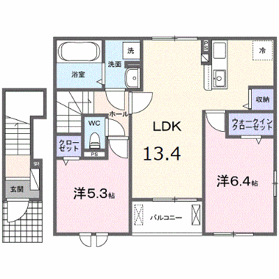 グラース 202【管理NO：1-027377001-02020】 ★家具家電は申し込み後に搬入します★ ★2027年01月下旬入居可能★の外観画像
