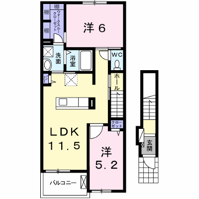 ウエストガーデンⅥ 202【管理NO：1-023736701-02020】 ★家具家電は申し込み後に搬入します★ ★2026年11月下旬入居可能★の外観画像