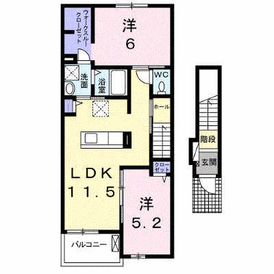 グラシアス 205【管理NO：1-026047301-02040】 ★家具家電は申し込み後に搬入します★ ★2026年12月中旬入居可能★の外観画像