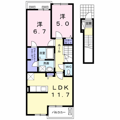 ラ・ヴェール 203【管理NO：1-021573601-02030】 ★家具家電は申し込み後に搬入します★ ★2026年11月中旬入居可能★の外観画像