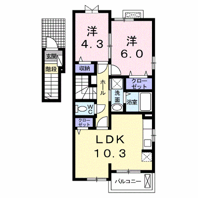 サニーヒル・シャーレ 201【管理NO：1-019000601-02010】 ★家具家電は申し込み後に搬入します★ ★2026年12月中旬入居可能★の外観画像
