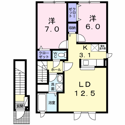 カーサ　ビアンカ 203【管理NO：1-017066501-02030】 ★家具家電は申し込み後に搬入します★ ★2026年11月下旬入居可能★の外観画像
