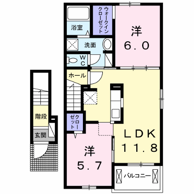 クレセントＣ 203【管理NO：1-021803201-02030】 ★家具家電は申し込み後に搬入します★ ★2026年11月中旬入居可能★の外観画像