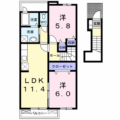 アクティブ・ウィングⅦ 202【管理NO：1-015617801-02020】 ★家具家電は申し込み後に搬入します★ ★2026年11月中旬入居可能★の外観画像