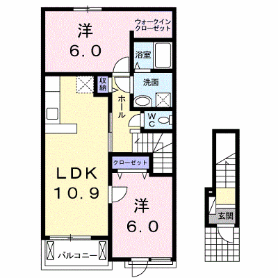 バーントシェンナ　Ⅰ 202【管理NO：1-020762401-02020】 ★家具家電は申し込み後に搬入します★ ★2026年11月中旬入居可能★の外観画像