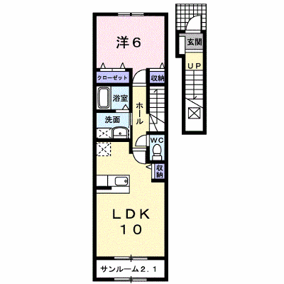 Ｋ．Ｓ．セレーノ 202【管理NO：1-016880401-02020】 ★家具家電は申し込み後に搬入します★ ★2026年11月中旬入居可能★の外観画像