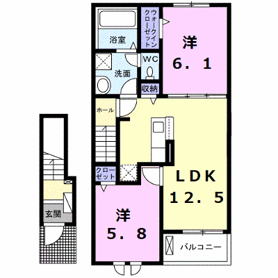 ペイサージュＮＫⅡ 203【管理NO：1-027544702-02030】 ★家具家電は申し込み後に搬入します★ ★2026年11月中旬入居可能★の外観画像
