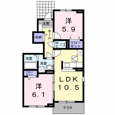 ベルファミーユＡ 101【管理NO：1-017396001-01010】 ★家具家電は申し込み後に搬入します★ ★2026年12月中旬入居可能★の外観画像