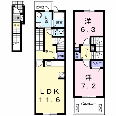グランシエル・コウⅢ 205【管理NO：1-016605701-02040】 ★家具家電は申し込み後に搬入します★ ★2026年11月下旬入居可能★の外観画像