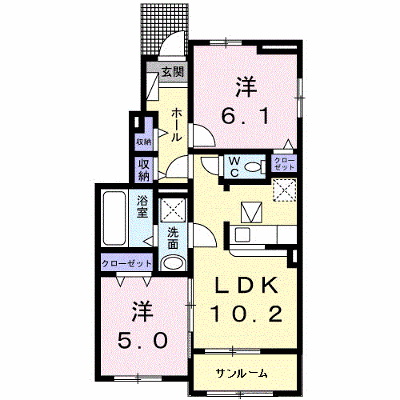 さつまⅠ 101【管理NO：1-024874201-01010】 ★家具家電は申し込み後に搬入します★ ★2026年11月下旬入居可能★の外観画像