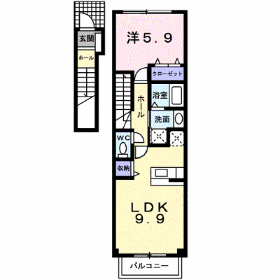 エクセラ隼人Ⅰ 202【管理NO：1-013151701-02020】 ★家具家電は申し込み後に搬入します★ ★2026年12月上旬入居可能★の外観画像