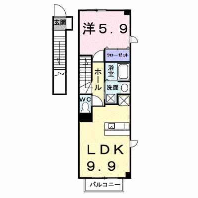 プランタンフルールＢ 201【管理NO：1-012431302-02010】 ★家具家電は申し込み後に搬入します★ ★2026年11月中旬入居可能★の外観画像