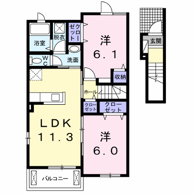 ＯｒｃｈａｒｄＡ 202【管理NO：1-021841101-02020】 ★家具家電は申し込み後に搬入します★ ★2026年11月上旬入居可能★の外観画像