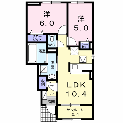 フルール　Ａ 102【管理NO：1-023776301-01020】 ★家具家電は申し込み後に搬入します★ ★2026年12月上旬入居可能★の外観画像