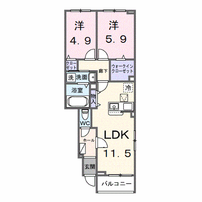 オルヴィエート 105【管理NO：1-028853201-01050】 ★家具家電は申し込み後に搬入します★ ★2027年04月上旬入居可能★の外観画像