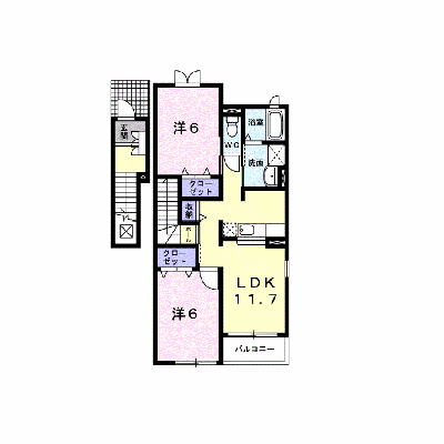 メロディ　Ｂ 201【管理NO：1-014213202-02010】 ★家具家電は申し込み後に搬入します★ ★2026年11月上旬入居可能★の外観画像