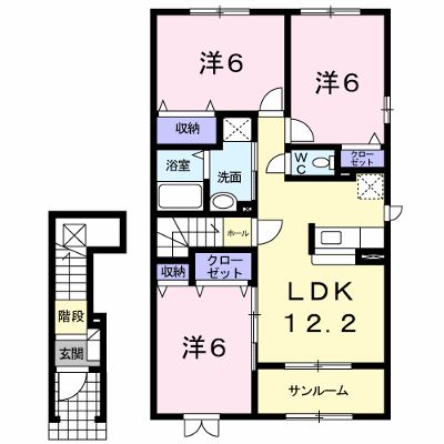 アクティブリーフⅢ 202【管理NO：1-015013101-02020】 ★家具家電は申し込み後に搬入します★ ★2026年11月中旬入居可能★の外観画像