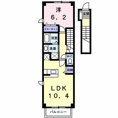 クレヨンⅡ 201【管理NO：1-012564202-02010】 ★家具家電は申し込み後に搬入します★ ★2026年11月上旬入居可能★の外観画像