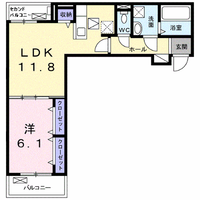 グレイスＢ 105【管理NO：1-024964602-01050】 ★家具家電は申し込み後に搬入します★ ★2026年11月中旬入居可能★の外観画像