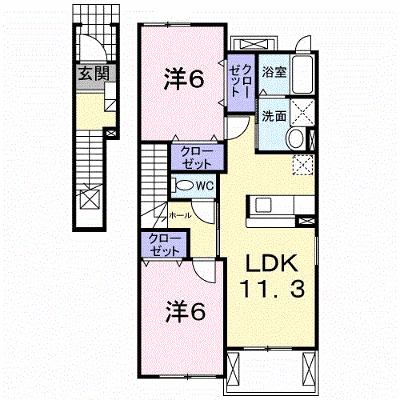 ラフレシールＡ 201【管理NO：1-014109301-02010】 ★家具家電は申し込み後に搬入します★ ★2026年11月中旬入居可能★の外観画像