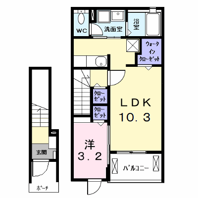 エクシードⅡ 203【管理NO：1-027664901-02030】 ★家具家電は申し込み後に搬入します★ ★2026年11月中旬入居可能★の外観画像