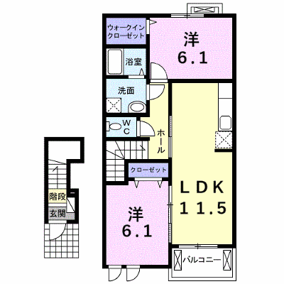 カーサ尾城 205【管理NO：1-017268301-02040】 ★家具家電は申し込み後に搬入します★ ★2026年11月下旬入居可能★の外観画像