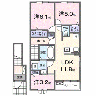 ゾーナ・ヴェルデⅠ番館 207【管理NO：1-028449601-02060】 ★家具家電は申し込み後に搬入します★ ★2027年03月下旬入居可能★の外観画像