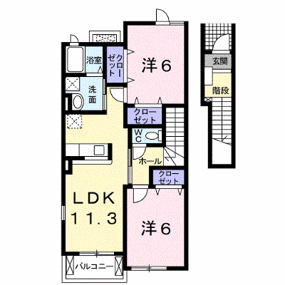 リアンフォール　Ⅱ 203【管理NO：1-015325502-02030】 ★家具家電は申し込み後に搬入します★ ★2026年12月上旬入居可能★の外観画像