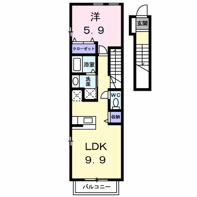 コルネット　Ⅱ 202【管理NO：1-013029502-02020】 ★家具家電は申し込み後に搬入します★ ★2026年11月中旬入居可能★の外観画像