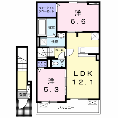 パストラル香音　Ⅱ 202【管理NO：1-025934802-02020】 ★家具家電は申し込み後に搬入します★ ★2026年11月上旬入居可能★の外観画像
