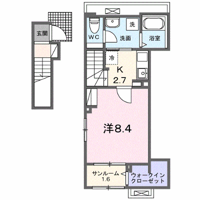 サクラーレ 205【管理NO：1-028120501-02050】 ★家具家電は申し込み後に搬入します★ ★2026年11月下旬入居可能★の外観画像