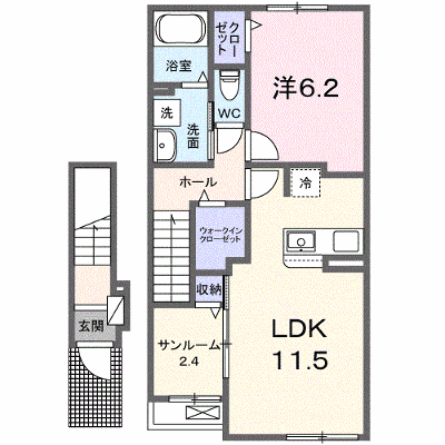 Ｋ’ｓジェルソＣ 202【管理NO：1-028716903-02020】 ★家具家電は申し込み後に搬入します★ ★2027年03月中旬入居可能★の外観画像