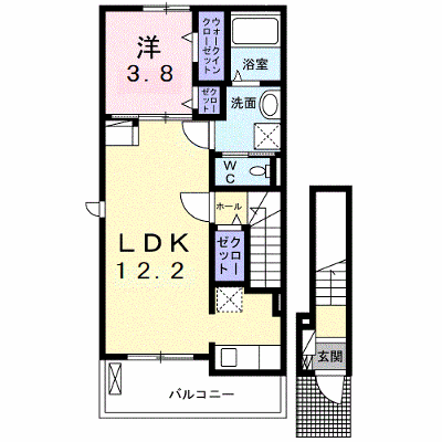 サンテベル 201【管理NO：1-027211401-02010】 ★家具家電は申し込み後に搬入します★ ★2026年10月下旬入居可能★の外観画像
