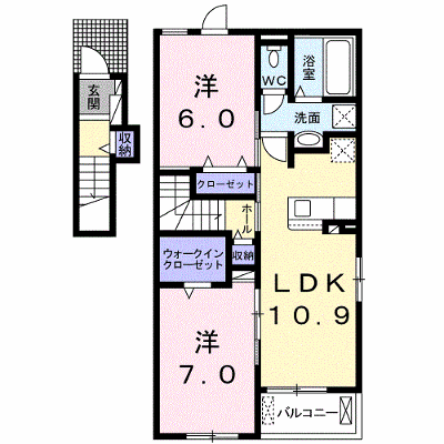 メゾンリッシュ薬師 201【管理NO：1-026210401-02010】 ★家具家電は申し込み後に搬入します★ ★2026年11月上旬入居可能★の外観画像