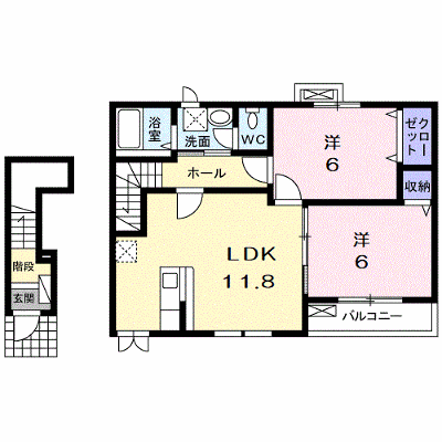 ラネージュⅢ番館 205【管理NO：1-016136301-02050】 ★家具家電は申し込み後に搬入します★ ★2026年10月下旬入居可能★の外観画像