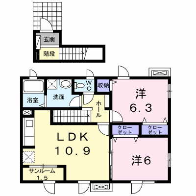 ソレイユ　プロムナード 201【管理NO：1-017371101-02010】 ★家具家電は申し込み後に搬入します★ ★2026年11月中旬入居可能★の外観画像