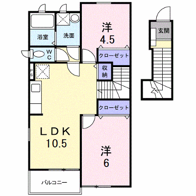 エレガンス弐番館 203【管理NO：1-011968402-02030】 ★家具家電は申し込み後に搬入します★ ★2026年11月下旬入居可能★の外観画像