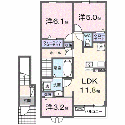 ロータス三室　Ｃ 203【管理NO：1-027709703-02030】 ★家具家電は申し込み後に搬入します★ ★2026年12月下旬入居可能★の外観画像