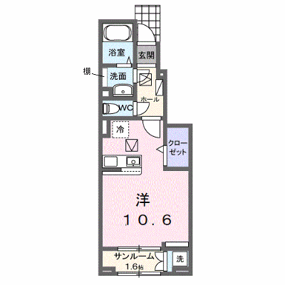 サンフィールド 101【管理NO：1-025413601-01010】 ★家具家電は申し込み後に搬入します★ ★2026年10月中旬入居可能★の外観画像