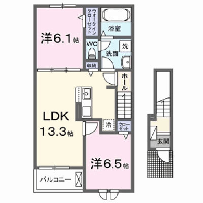 アポロⅠ 202【管理NO：1-028504101-02020】 ★家具家電は申し込み後に搬入します★ ★2027年03月下旬入居可能★の外観画像